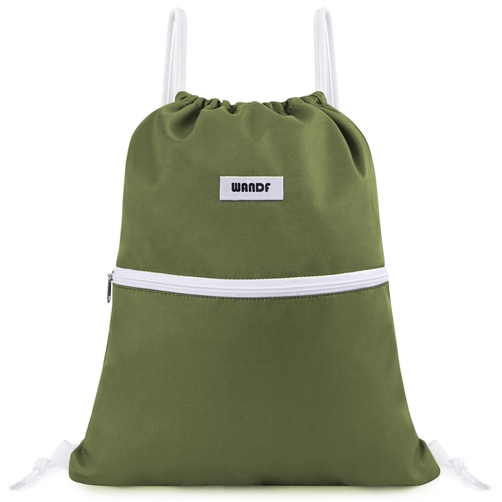 Wandf Drawstring Backpack String Bag Sackpack Cinch Water Resistant Nylon F