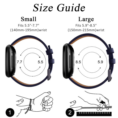 Strap Compatible with Fitbit Versa 3  Fitbit Sense Strap Leather Genuine Le 2