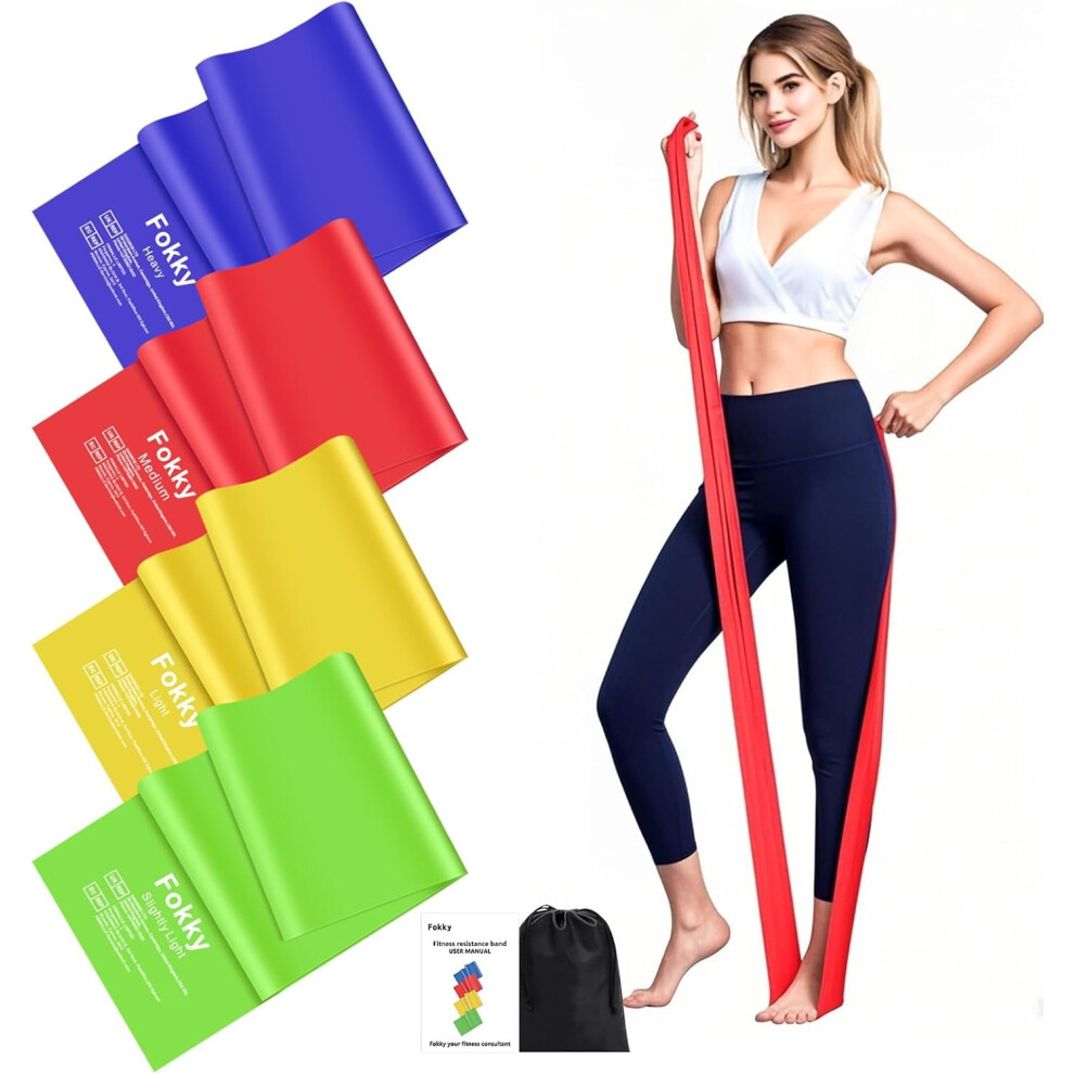 Fokky 2M Resistance Bands Exercise Band With 4 Different Resistance Levels