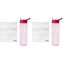 Polar Gear Personalised AZ Sticker Water Bottle with Straw 600ml – Official