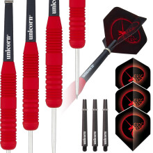 Unicorn Steel Tip Darts Set  Core Plus  Smooth Comfortable Rubberised Brass
