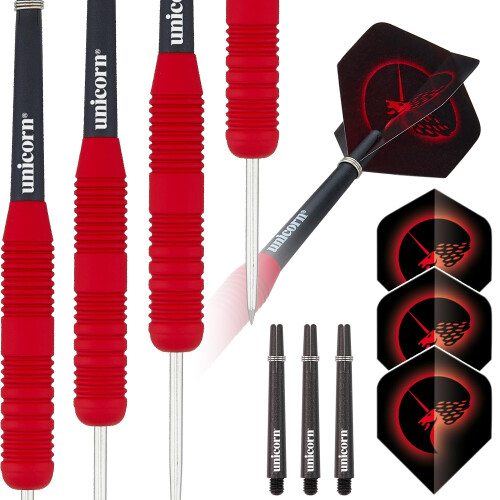 Unicorn Unicorn Steel Tip Darts Set  Core Plus  Smooth Comfortable Rubberised Brass