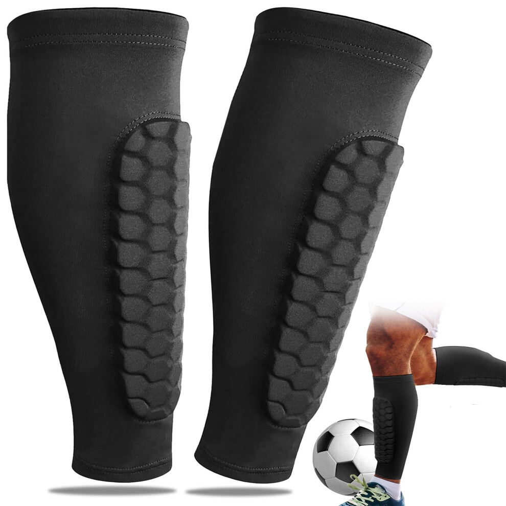 Jatimdotin Shin Pads Soccer Shin Guards Honeycomb Compression Sleeve Footba