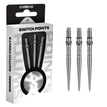 WINMAU Switch Points Carbon Steel Tip Threaded RapidChange Mechanism 1 Set per Pack Wave Silver Effect 40mm Professional Darts Accessories
