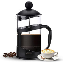OZZMM 34 Oz French Press Coffee Maker, 8 Cup Cafetiere with Triple Filters, Heat Resistant Glass & Steel Plunger, Black, FP-1000ML-US_02
