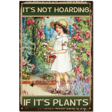 1pc Vintage Metal Tin Sign 8x12" Garden Flower Wall Art, Rustic Iron Poster for Outdoor Yard, Indoor Home Decor, Gardener Gift