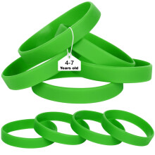 LVNRIDS Green Silicone Elastic Wristbands Rubber Bracelets 25 Pcs for Kid 1