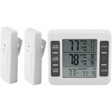 High quality new digital thermometer for fridge and freezer with audible alarm and wireless sensor, Min/Max display