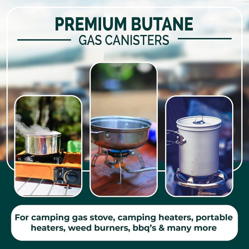 Green Haven Butane Gas Canisters 4 Pack – EN417 Nonthreaded Camping Cylinde 2