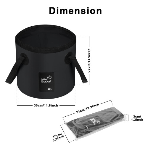 iGreely Folding Bucket  Foldable Camping Storage Container Collapsible Buck 2