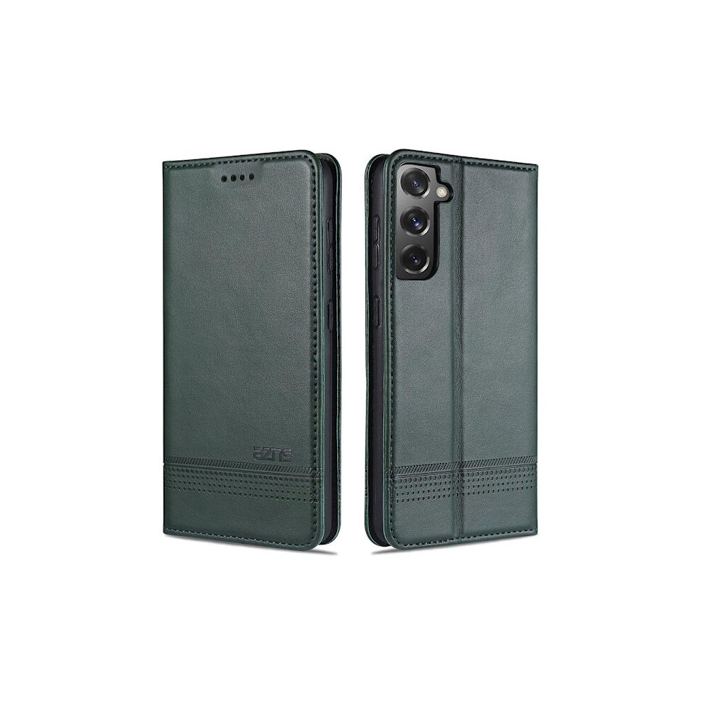 Compatible With Samsung Galaxy S21 - Effectively Stylish (Yazunshi) Wallet Case Dark Green 9191629689248