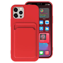 Compatible with iPhone 13 Pro - Well-designed Floveme Case with Card Holder Red