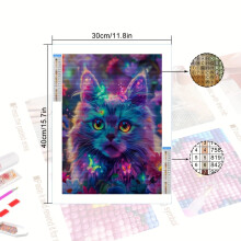 DEKAXID 5D DIY Handmade Diamond Painting Luminous Butterfly Flower Cat Round Diamond Cross Stitch Kit Home Interior Decoration Gift