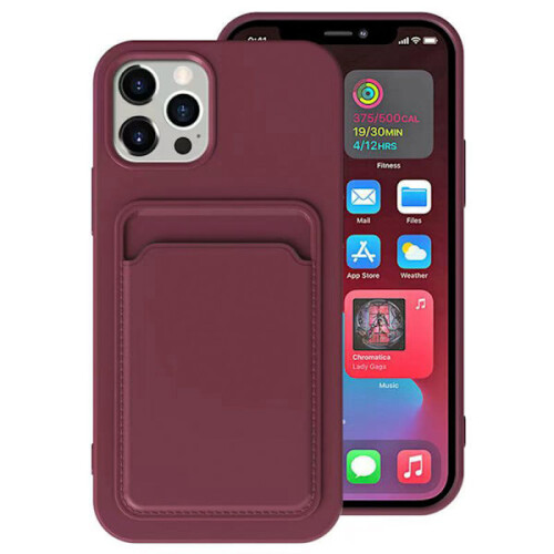 Compatible with iPhone 13 Pro - Well-designed Floveme Case with Card Holder Red 1