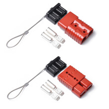 Mizh 2 PCS 175A 600V Power Connect Plug Solar Caravan Boat Two Pole with Contacts Premium Plug Exterior Connector (Red)