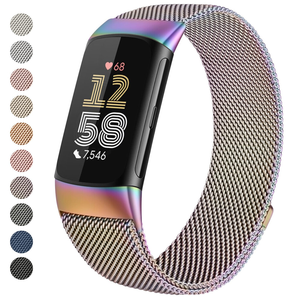 Zoye Metal Strap Compatible With Fitbit Charge 6 Strap For Women Men Adjust