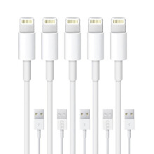 5-pack Lightning Charging Cable for compatible with iPhone 14/13/12/11/Xs/Max/X/8/7/6/5SE - White