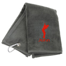 Always Looking Good Personalised Embroidered Golf Towel with Any Name Any Font Luxury Velour 50cm x 40cm Custom Embroidered Golf Towel with Carabine