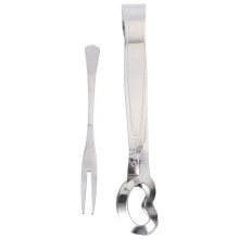 Eease Stainless Steel Food Tong & Escargot Fork Set for Serving & Cooking