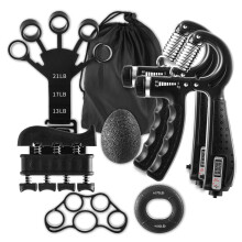 7PCS Grip Strengthener Kit 2 Adjustable Forearm Strengthener 1 Storage BagFinger Stretchers Grip Ring Stress Relief Ball Finger Exercise User Manual
