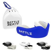 Battle Ready Mouthguard with Case Adult and Kids Gum Shield for Rugby Hockey MMA Boxing Lacrosse Martial Arts Football Blue Adult Mouth Guard
