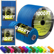 TECEUM Paracord Type III 550 Sky Blue – 15 m – 4mm – Tactical Rope MILSPEC