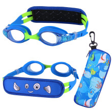 RUIGAO Kids Swim Goggles Age 28,Kids Goggle Fabric Strap Pain Free No Tang