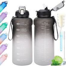CodiCile 2 Litre Water Bottle With Time MarkerLeak Proof Large Water Bottle With StrawMotivational Canteen Bottle with Time MarkingLeakproof Large S