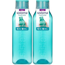 Sistema Square Water Bottle  725 ml  BPA Free Water Bottle  Seal Tight Lid