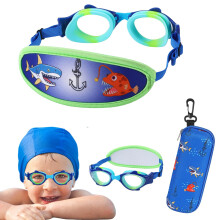 RUIGAO Kids Swimming Goggles Fabric Strap Age 47 Toddler Goggles No Hair Pu