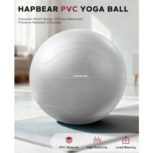 HAPBEAR Exercise Ball 5865cm  AntiBurst SlipResistant YogaPilates Ball for 1