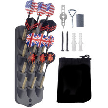Extguds Dart Holder Wall MountDart Display RackDart Stand Displays 12 SteelSoft Tip Dartswith Storage BagScrews expansion tubeScrewdriver Dart sharp