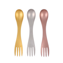 3pcs Stainless Steel Camping Backpack Utensil 2 in 1 Spoon and Fork for Travel