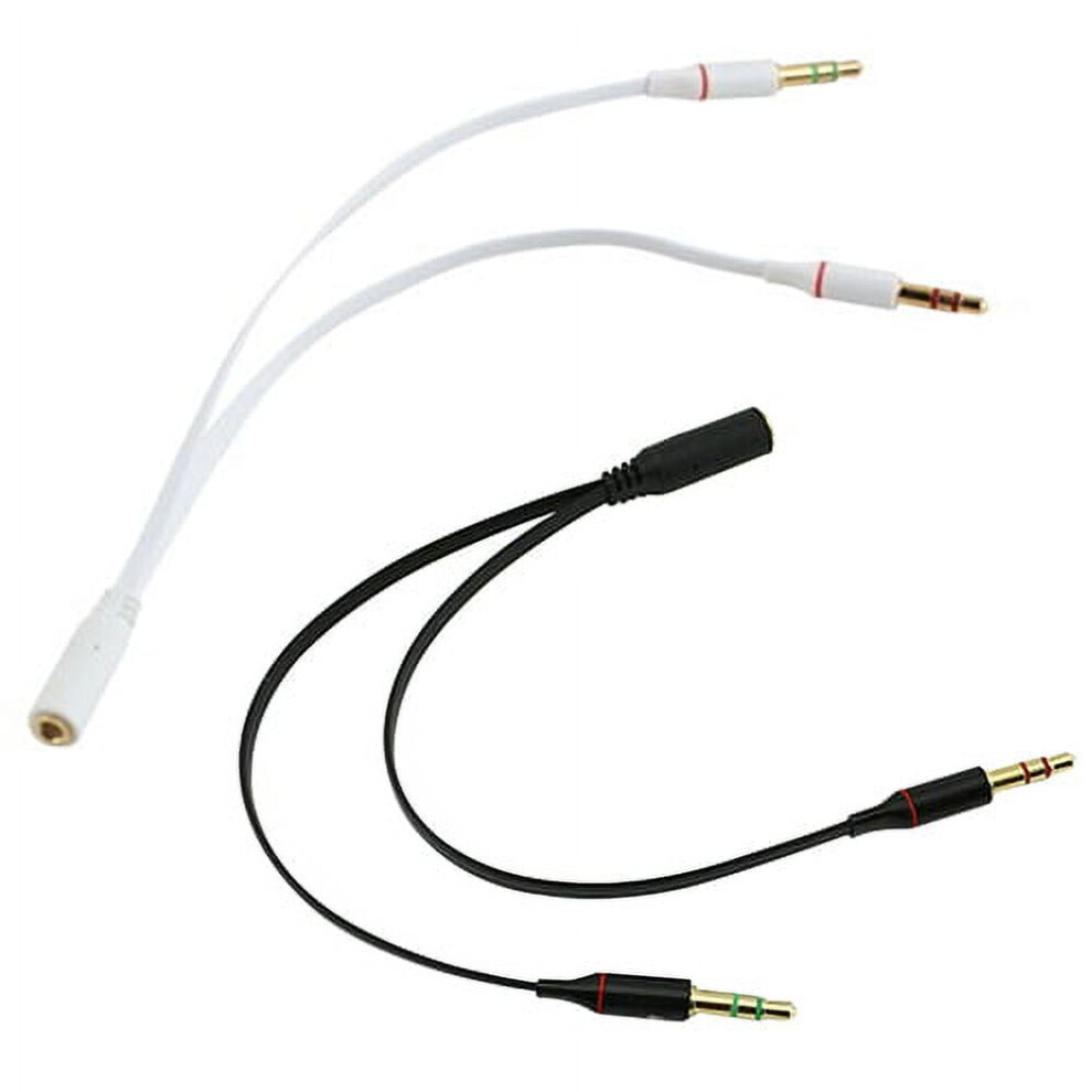 Susuchens 3.5Mm Aux Audio Mic Splitter Cable Earphone Headphone Adapter Female To 2 Male White 9314556329036