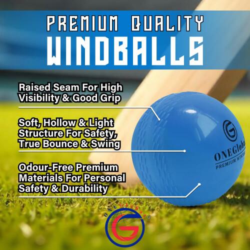 ONEGlobal Premium Windball Soft Cricket Ball  Durable Embossed Seam True Bo 2