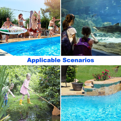 HXEternal UV Resistant Pool Skimmers with Pole, Blue, 60" 2