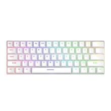 Mechanical Keyboard 61 Keys Mixed Light Hot Swap Keyboard Office Accessories Gaming Keyboard White Cyan Axis