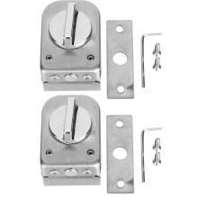 Door Latch - 2 Set Stainless Steel Cabinet Door Latch Lock Bolts for Bathroom Toilet Shop Glass Doors