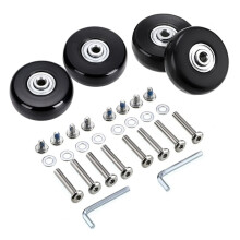 4-pack of replaceable swivel rubber wheels for suitcases, 45 x 18 mm