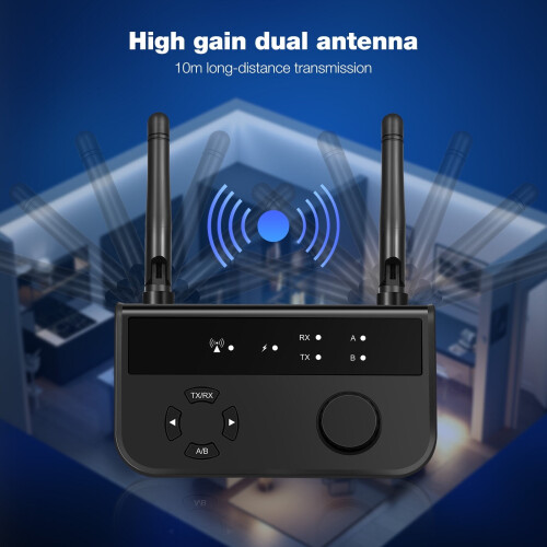PartyKindom Transmitter Receiver Wireless Long Range 2-in-1 5.3 Audio Adapter Stereo Receiver