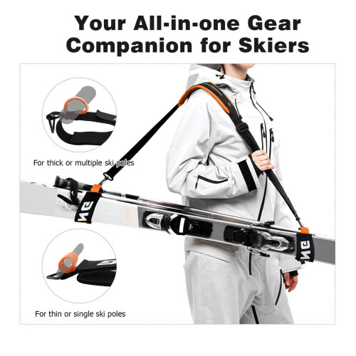 Mellbree Ski Straps for Carry Ski Carrier Strap for Snowboard Pole and Boot 2