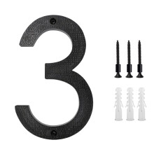 FloHua 5 Inch Modern Metal House Numbers Black, Compatible with Outdoor Signs, Address Letters & Numbers, Christmas Home Essentials