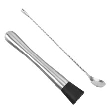 2 Pcs Stainless Steel Popsicles Ice Hammer Bar Tools Blenders Grinding Stick Pestle Milk Tea