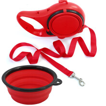 VALSEEL 3-in-1 Kettle Leash With Water Bottle Pet Leash Outdoor Convenient Dog Leash