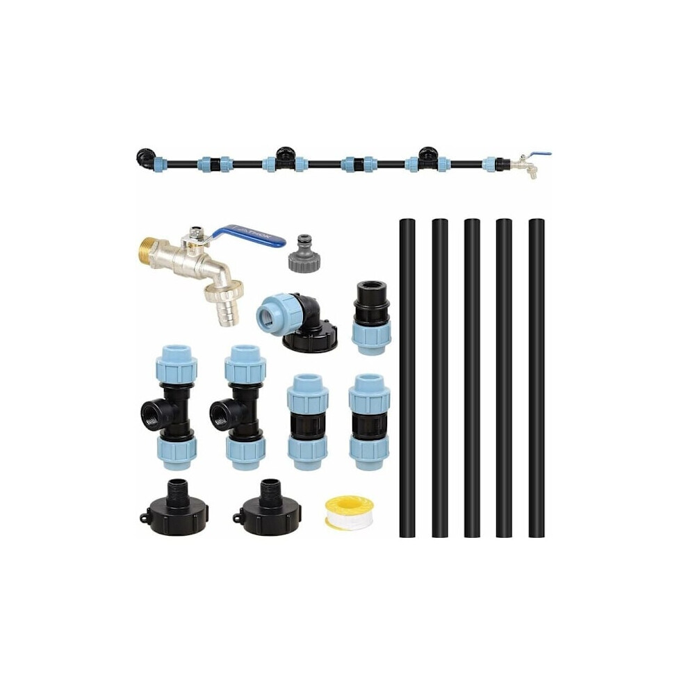 Ibc Connection Set S60 X 6 Ibc For 3 Ibc Tanks Side By Side / Rainwater Tank With 3/4 Garden Tap, 9377112378572