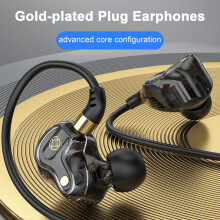 SUSUchens Wired Headphones, Quad Core 8MM Driver, Type-C/3.5mm, Mic, Heavy Subwoofer, Ear-hook Design for Music & Calls, Green