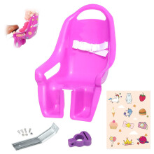 AVASTA Doll Bike Seat for Girls Bicycle with DIY Unicorn Decals Baby Doll Bicycle Carrier Kids Bike Accessories Purple