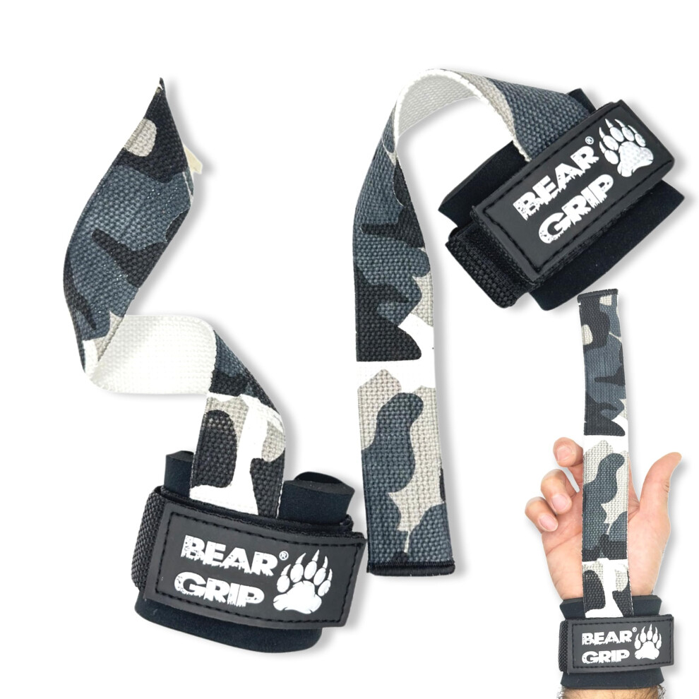 Bear Grip Weight Lifting Straps For Weightlifting Power Straps With Rubber