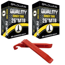 Baldwins Bike Inner Tube 26 x 175 to 2125 Schrader Valve BALDYS TYRE LEVER
