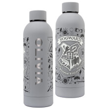 Harry Potter Stainless Steel Water Bottle Personalised Drink Bottle Grey Ho